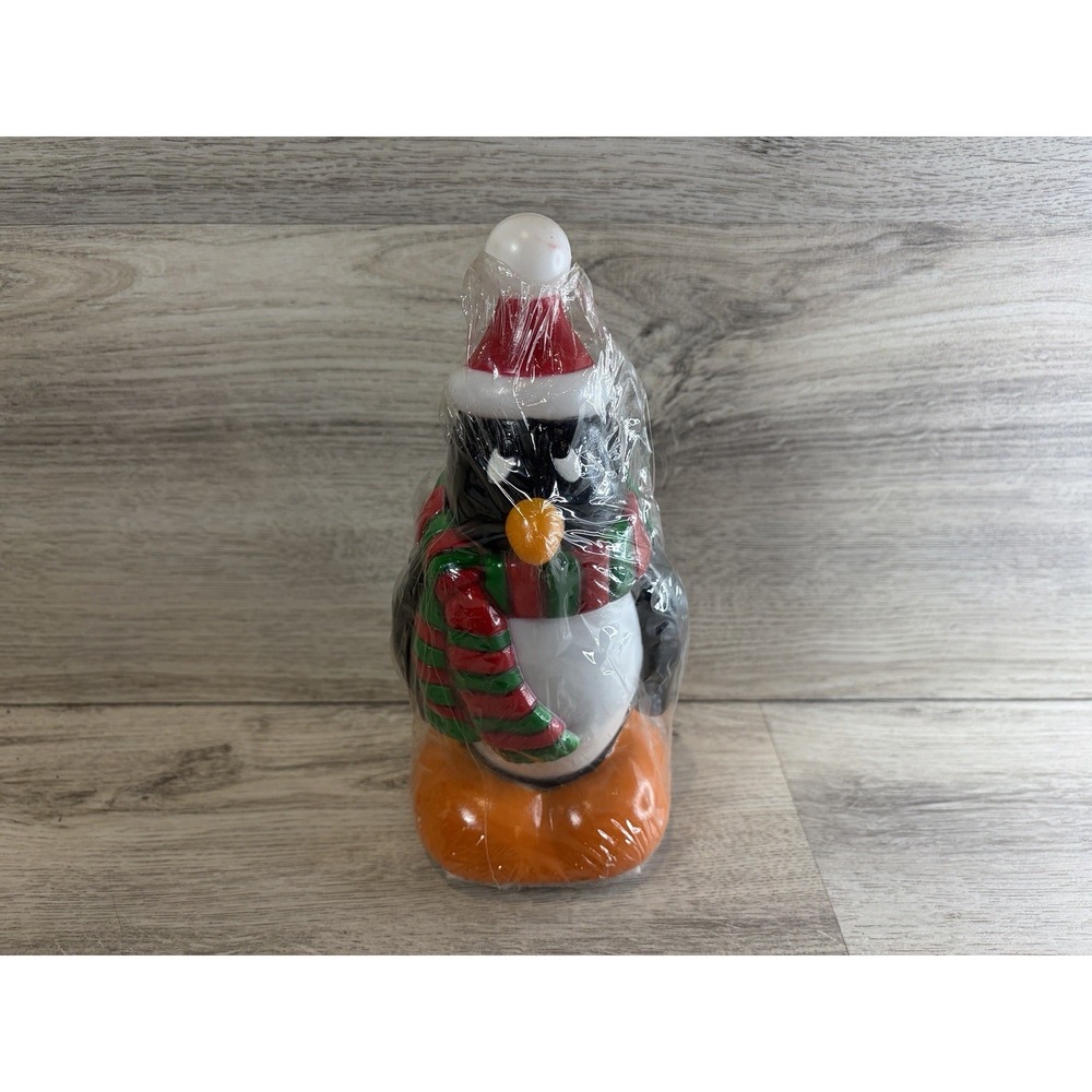 General Foam 9" Christmas Chilly Willy Penguin Lighted Tabletop Lamp Blow Mold
